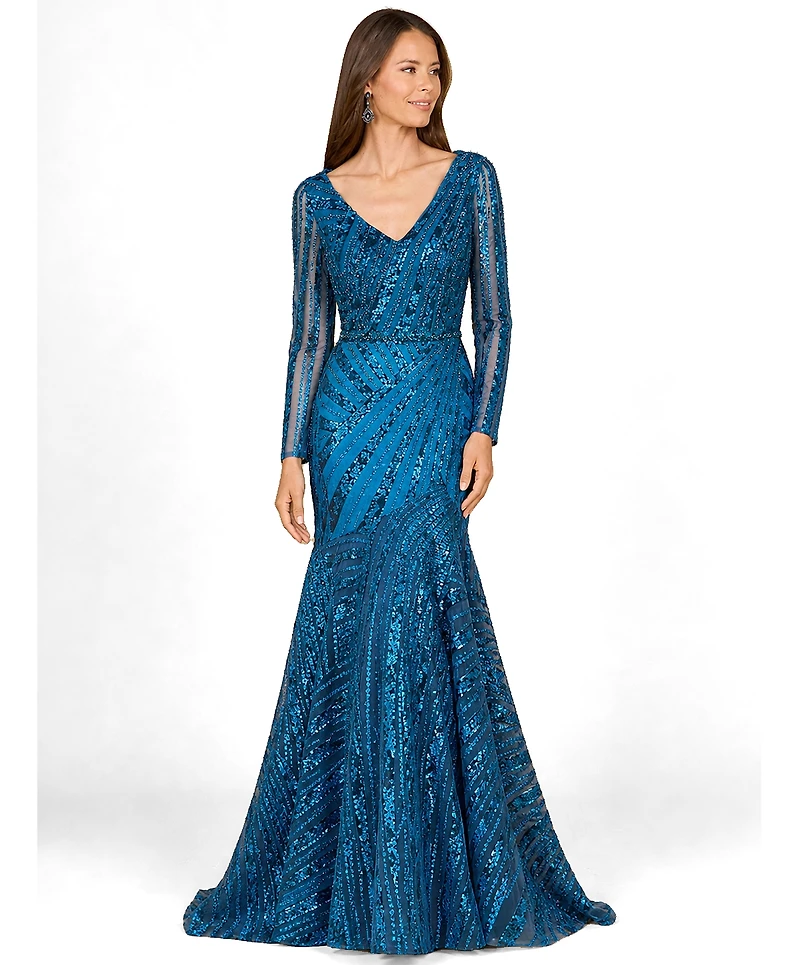 Lara Women's Mermaid Long Sleeve Gown