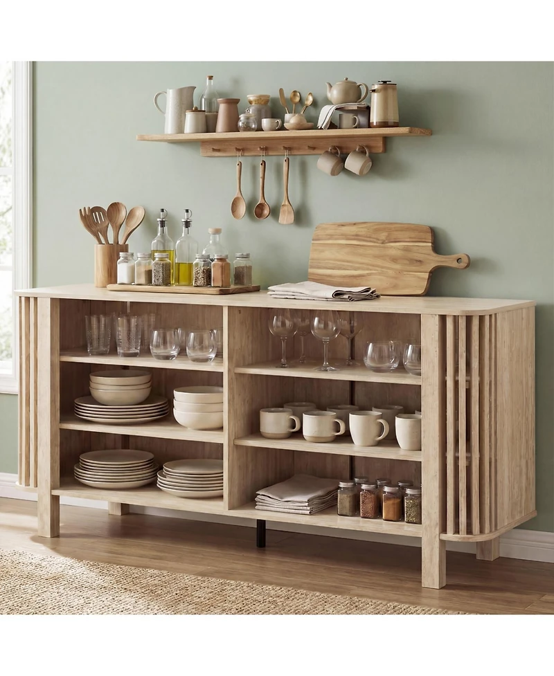 Slickblue Modern 59-Inch Tv Stand with Adjustable Shelving