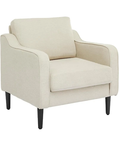 gaomon Mid-Century Modern Accent Chairs,Modern Linen Fabric Armchair for Living Room,Comfy Sofa Chairs with Scooped Arms