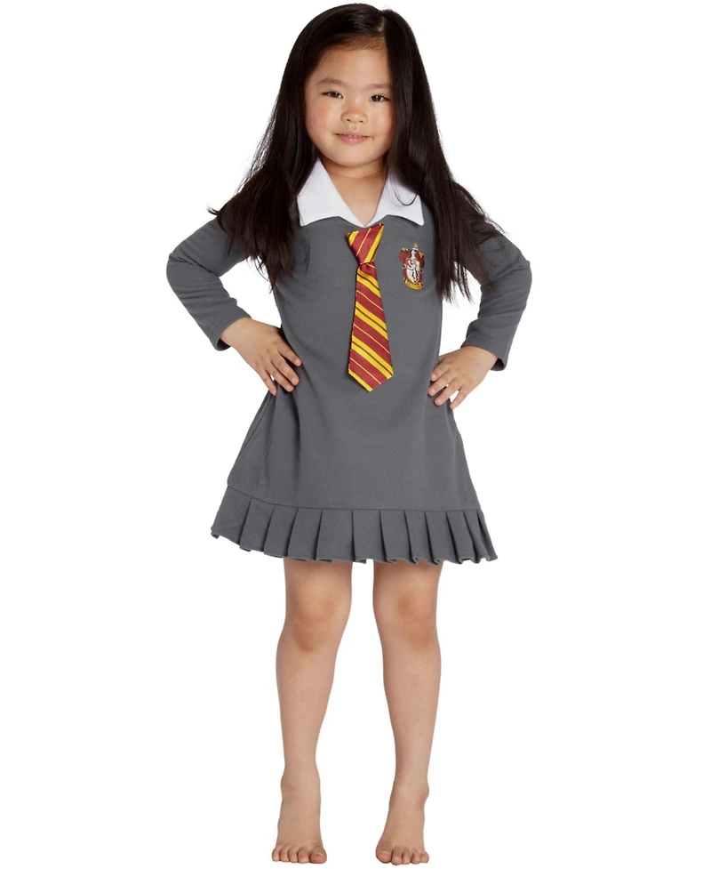 Harry Potter Toddler Girl's (2T-5T) Fleece Hermione Gryffindor Pajama Nightgown Uniform Sleepwear