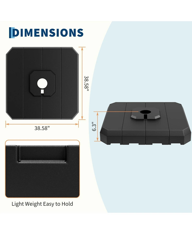 gaomon 4 Piece Hdpe Cantilever Umbrella Stand, Patio Umbrella Base 330 lb Capacity