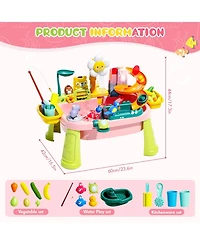Gnuadz Kids Water Table Pump Kitchen Sink Fishing Play Outdoor Summer Sensory Activity