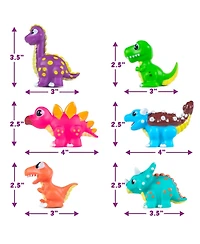 Gnuadz 6 Pack Dinosaur Light Up Bath Toys Water-Activated Color Changing