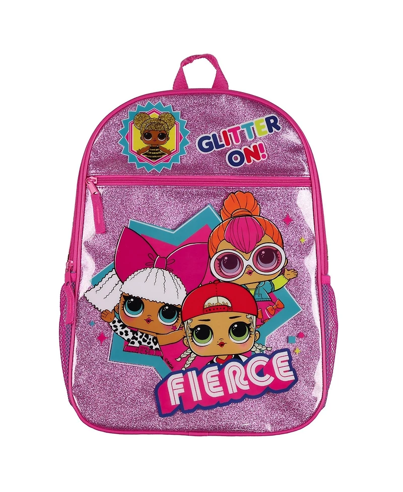 Lol Surprise Backpack 16 Inch Glitter On Queen B Diva Neon Q.t. and M.c. Swag Book Bag