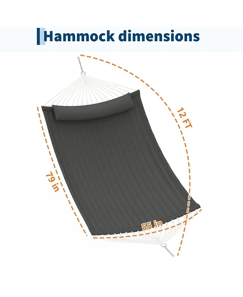 gaomon Durable Double Outdoor Hammock, Hanging Bed for Garden, Patio, Lawn