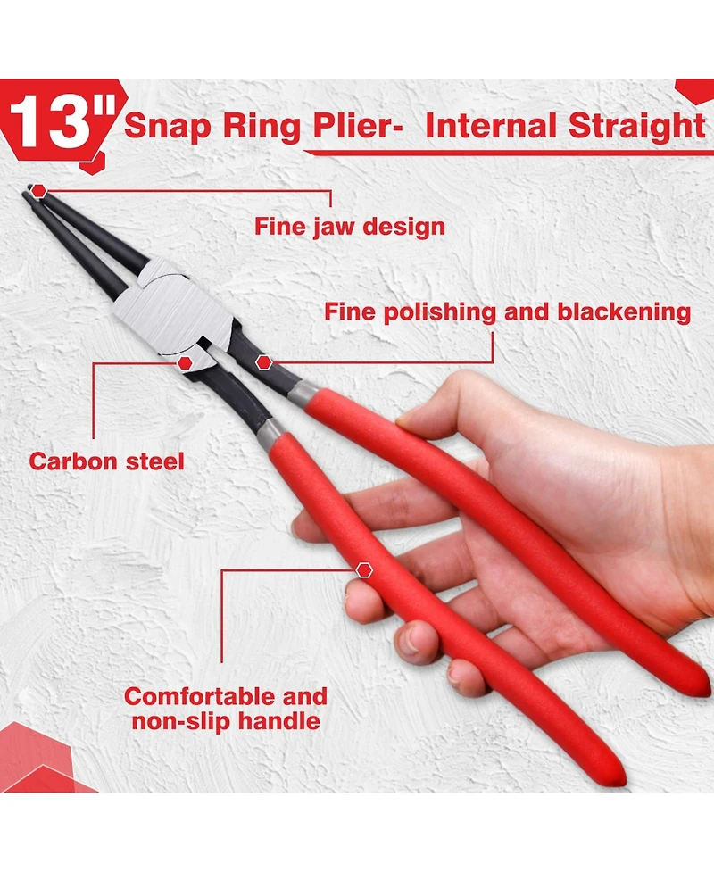Xdovet 13" Internal Straight Snap Ring Pliers Heavy Duty