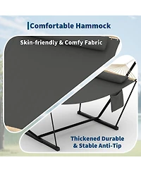 homfan 2 Person Hammock with Adjustable Steel Frame – Portable Outdoor Hammock Supports Up to 450 Lbs for Patio, Garden, Backyard or Beach