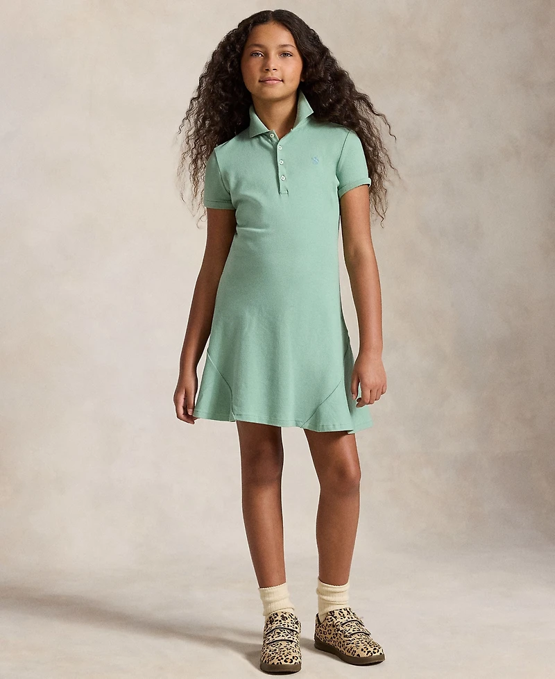 Polo Ralph Lauren Girls' 7-16 Stretch Mesh Short-Sleeve Dress