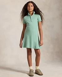 Polo Ralph Lauren Girls' 7-16 Stretch Mesh Short-Sleeve Dress