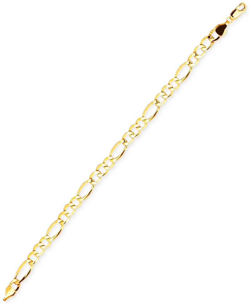 Lightweight Men's Figaro Chain Bracelet in 10k Gold