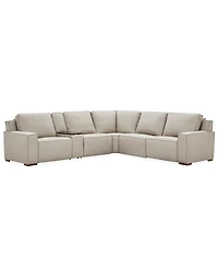 Aspen 3 Pm 6-Piece Leather L Sectional Sofa Set (Laf Recliner, Raf Console, Corner, 2 Armless Chair), Macy's Exclusive
