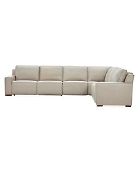 Aspen 3 Pm 6-Piece Leather L Sectional Sofa Set (Laf Recliner, Raf Armless 2 Chair, Corner), Macy's Exclusive