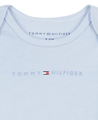 Tommy Hilfiger Baby Boys' Logo and Stripe Print Short-Sleeve Bodysuits, 4-Pack