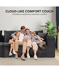 gaomon Cloud Sectional Couch with Chaise, Modular L-Shaped Sofa, Deep Seat Comfy Corduroy Memory Foam Couch,Upholstered Couches for Apartments