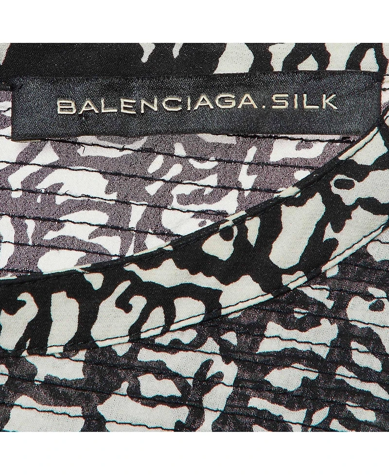 Pre-Owned Balenciaga Women's Abstract Print Silk Mini Dress