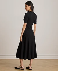 Lauren Ralph Women's Rib Knit Collared Dress