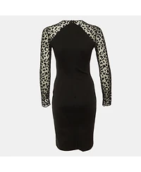 Pre-Owned Stella Mccartney Women's Jersey and Mesh Knee Length Sheath Dress