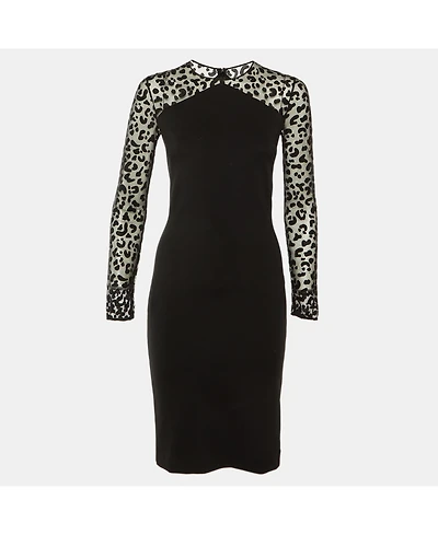Pre-Owned Stella Mccartney Women's Jersey and Mesh Knee Length Sheath Dress