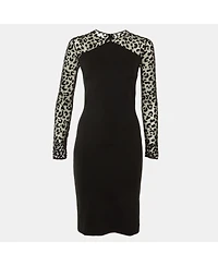 Pre-Owned Stella Mccartney Women's Jersey and Mesh Knee Length Sheath Dress