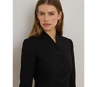 Lauren Ralph Women's Stretch Lightweight Curved Stand Collar Blazer