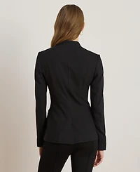 Lauren Ralph Women's Stretch Lightweight Curved Stand Collar Blazer