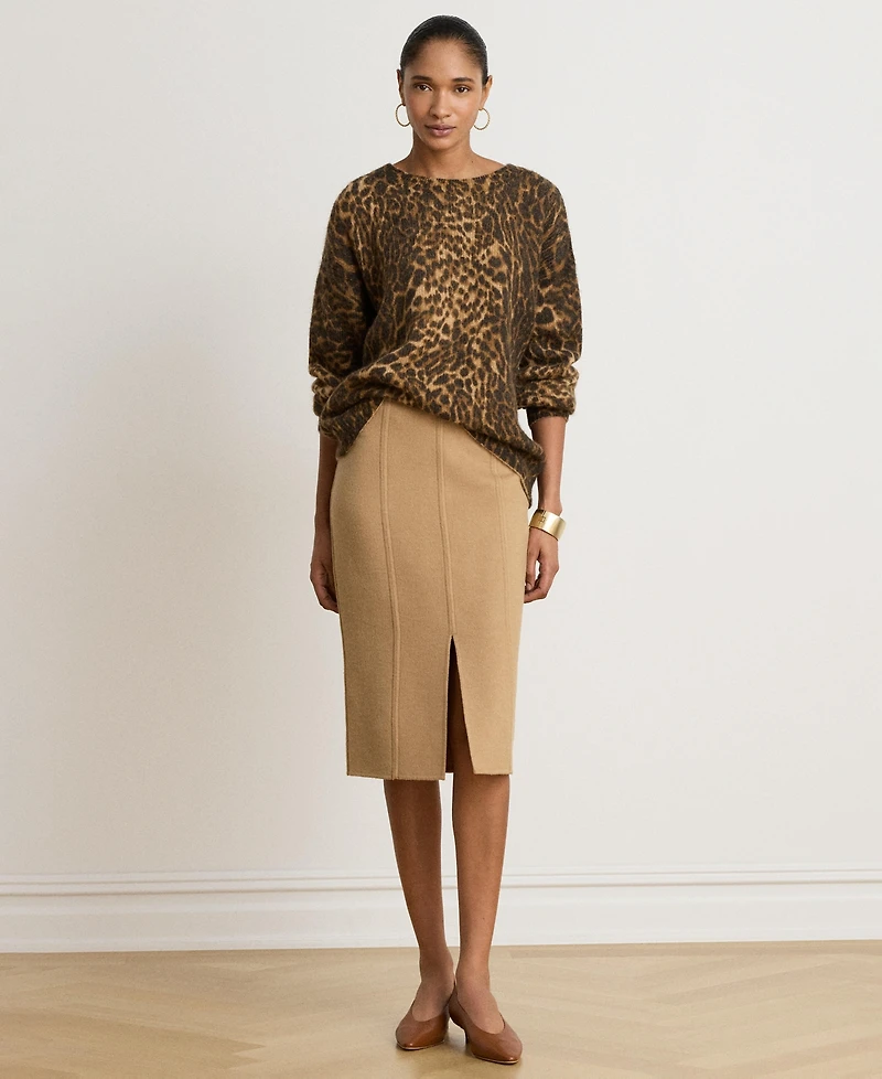 Lauren Ralph Women's Ocelot-Print Crewneck Sweater