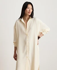 Lauren Ralph Women's Double Faced Georgette Midi Shirt Dress
