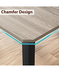 gaomon Large Dining Table, Industrial Kitchen Table with Spacious Top for Home Office or Dining Room