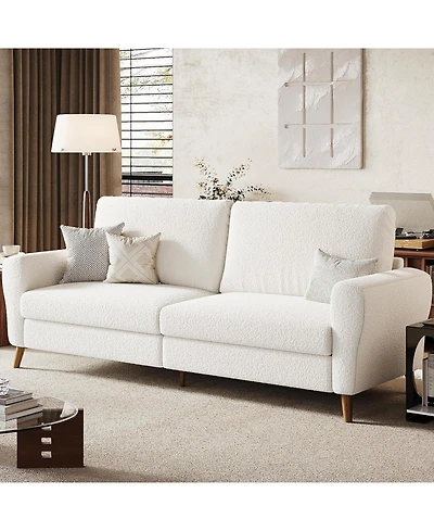 gaomon 84" Sofa, 3 Seater Couch for Living Room, Modern Loveseat, Boucle Sofa with Deep Seats and Wide Armrests, Wood Legs, Easy Assembly