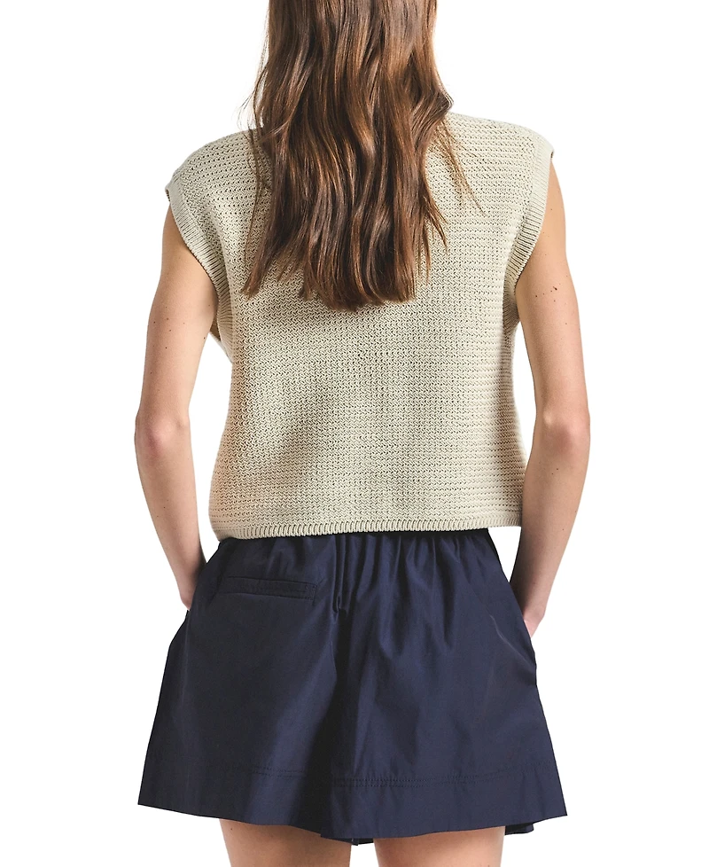 Derek Lam 10 Crosby Women's Vivienne Mesh Knit Sleeveless Sweater