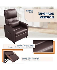 gaomon Power Recliner Chair, Electric Recliner Ergonomic Overstuffed Pu Leather Single Sofa, Tall Back, Padded Seat, 2 Side Pockets and Usb Port