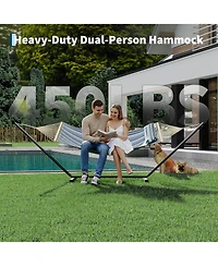 gaomon Outdoor Double Hammock with Heavy Duty Adjustable Steel Stand