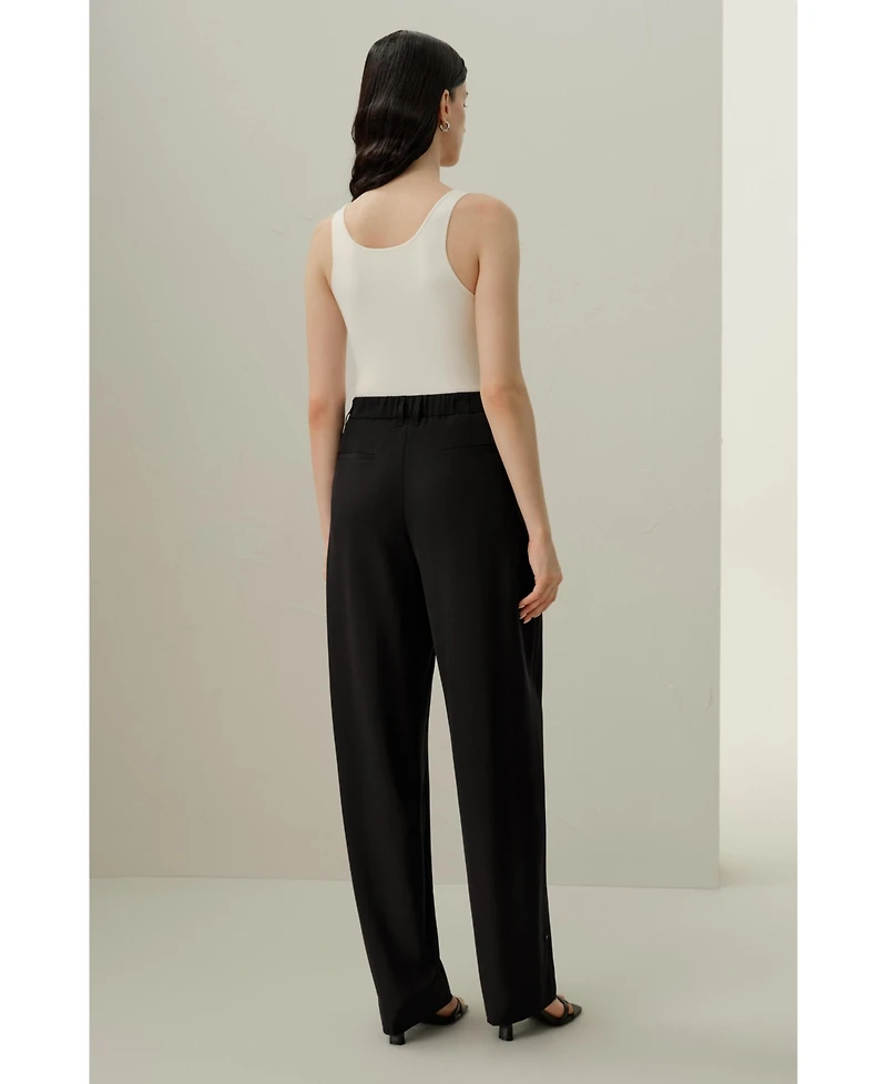 Lilysilk Women's Curved Seam Silk Crepe Pants