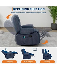 gaomon Oversized Recliner Chair, 360degree(s) Swivel Recliner for Adults,Rocking Recliner Chair with Heat and Massage
