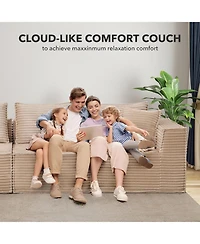 gaomon Modular Sectional Sofa, Cloud Sectional Couch with Deep Seat, Modern Modular U-Shape Sofa Couch with Ottomans