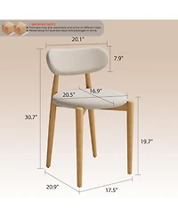 gaomon Wooden Dining Chairs Set of 6 - Modern Fabric Upholstered Kitchen Chairs with Wood Legs, Farmhouse Side Chairs for Dining Room Kitchen Vanity