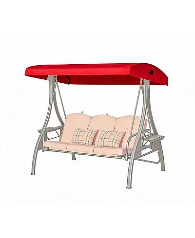 gaomon 3 Seat Outdoor Swing Canopy Replacement Cover, Uv Resistant Waterproof Porch Swing Top Cover with 3 Color Options for Patio Garden Swing Chair