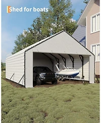 gaomon Door Panels with Zippers Tarp for Metal Carport, 2 Pcs Door Panel with 40 Ball Bungees