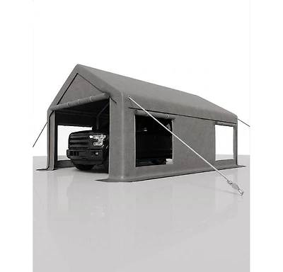 gaomon Heavy Duty Carport, Portable Garage with Roll-Up Windows, Removable Sidewalls and Doors