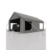 gaomon Heavy Duty Carport, Portable Garage with Roll-Up Windows, Removable Sidewalls and Doors