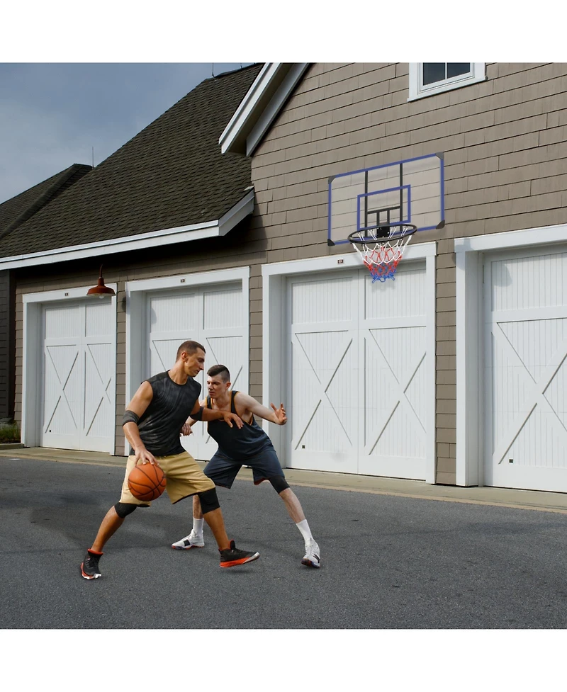 Zeny Wall-mounted basketball hoop, shatterproof back, folding hoop, durable hoop and all-weather mesh for indoor and outdoor use