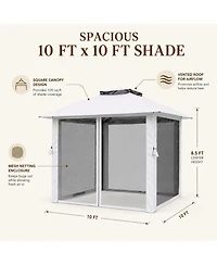 gaomon 10x10 Feet Outdoor Gazebo with Mesh Netting - Metal Frame Patio Canopy, Open Shelter for Garden, Backyard and Patio, 100 Sq Ft