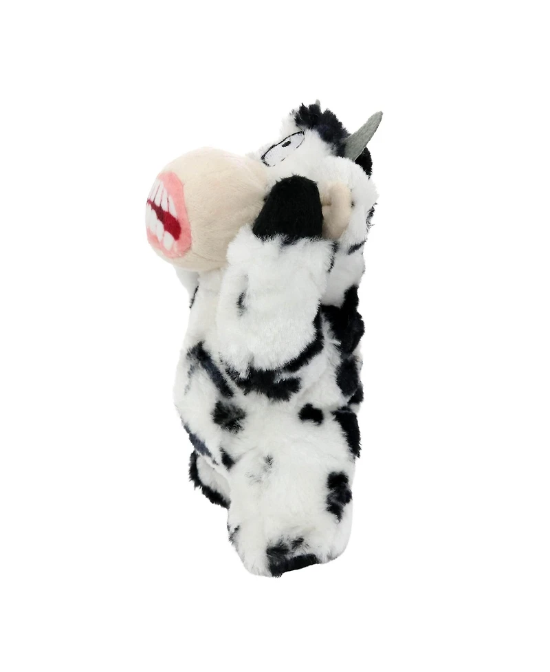 Mighty Jr Angry Animals Mad Cow, Durable Plush Squeaky Dog Toy