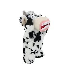 Mighty Angry Animals Cow, Durable Plush Squeaky Dog Toy