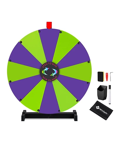 WinSpin 24" Display Prize Wheel and Diy Tabletop 12 Slots Modular Custom Spinning Wheel for Pop Up Trade Show