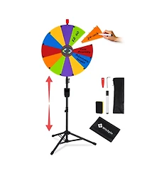 WinSpin 24" Diy Modular Prize Wheel 12 Slots with Floor Stand Height Adjustable for Carnival Spinner Game Events School