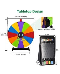 WinSpin 24" Modular Prize Wheel Tabletop and Mini Prize Drop Board Game Kit Party Tradeshow Carnival Outdoor activity