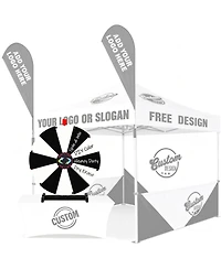 WinSpin 24" Pop Up Display Tabletop Prize Wheel Black and Trade Show Display Spinning Wheel 12 Slots for Outdoor Booths Exhibition Events