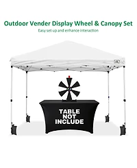 WinSpin Modular Prize Wheel and 10x10ft Pop Up Tent 4 Sidewalls 12 Backup Panels