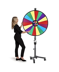 WinSpin 36" 3in1 Prize Wheel with Mobile Base Spinning Raffle Trade Show Market